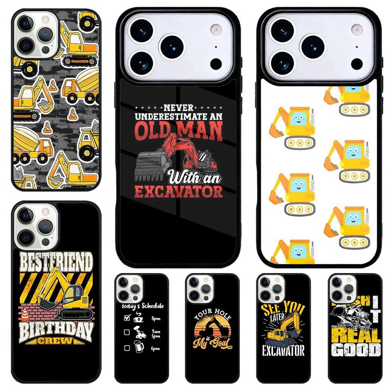 Bagger Bau Handyhülle für iPhone 17 Air 16 15 11 12 14 13 Pro Max Stoßfeste Hülle