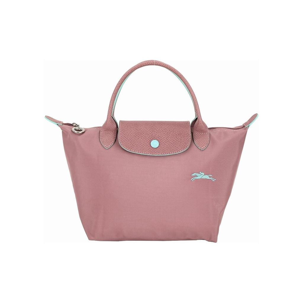 Longchamp Le Pliage Club Short Handle Foldable Nylon And Leather Tote Bag Women tote bags Dried-Rose 1623619P13