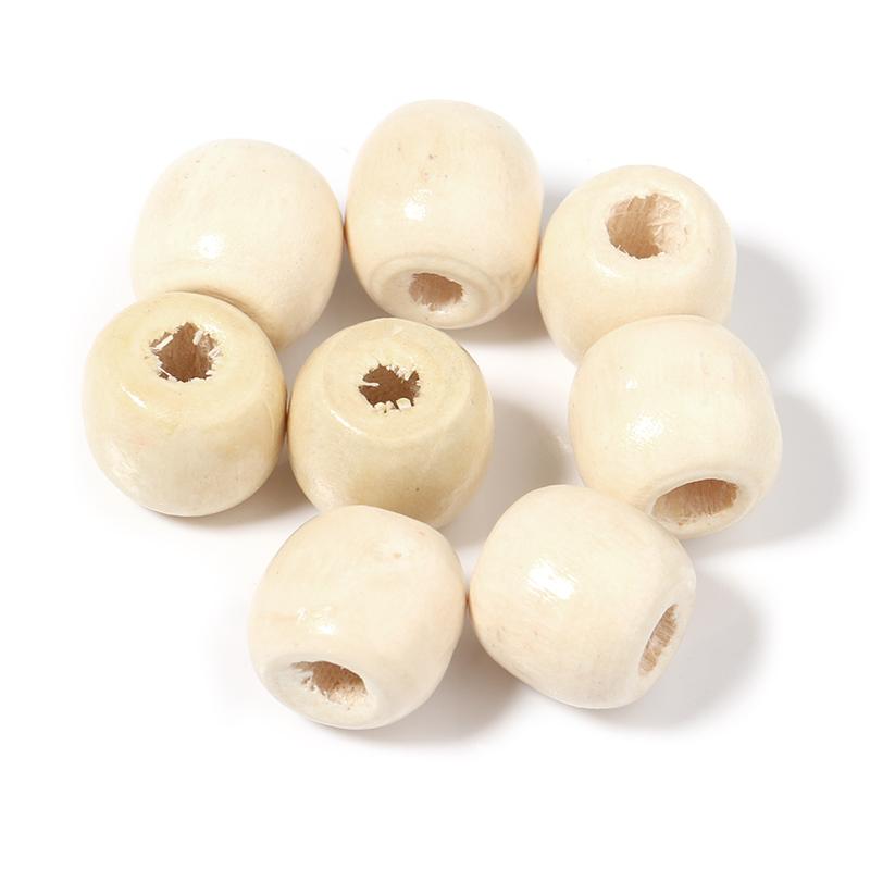100pcs/Lot 9 11mm Natural Wooden Beads for Jewelry Making Big Hole Wood Beads DIY Hair Accessories Handmade Bracelet Necklace