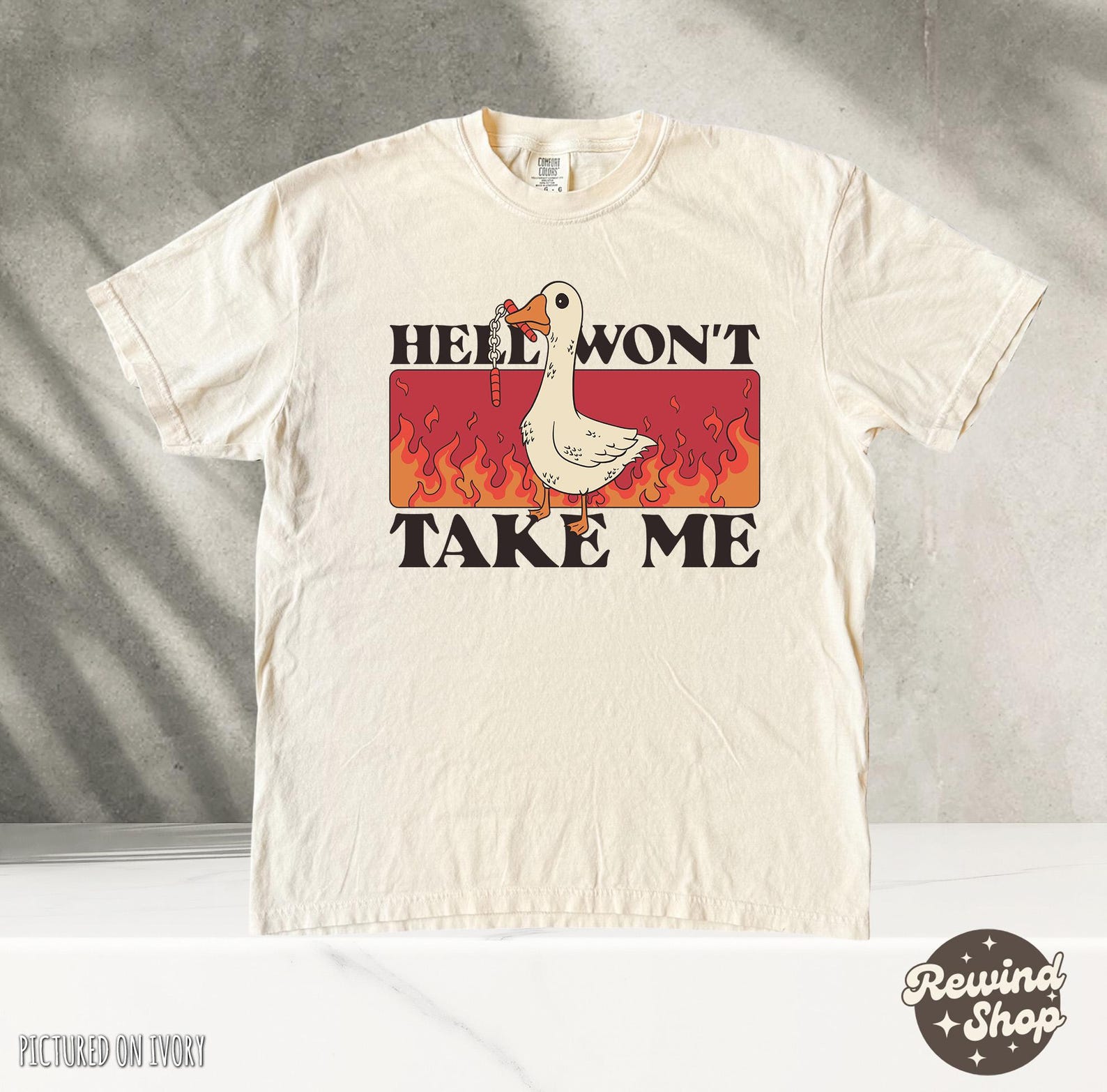 Retro Goose Comfort Colors Shirt, Hell Wont Take me Tshirt, Vintage Graphic Tee, 90s Aesthetic Shirt, Funny Tshirts, Graphic Tee 4XL