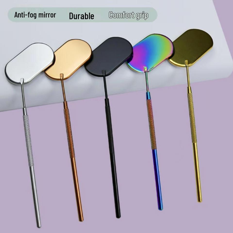 Stainless Steel Cross-Mirror for Makeup and Eyelash Inspection, Ideal for Grafting and Blooming.