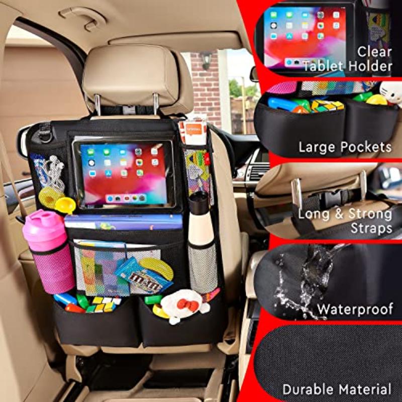 Multi Pocket Car Seat Organizer Waterproof Durable Material with Tablet Holder Perfect for Road Trips and Daily Use 2026