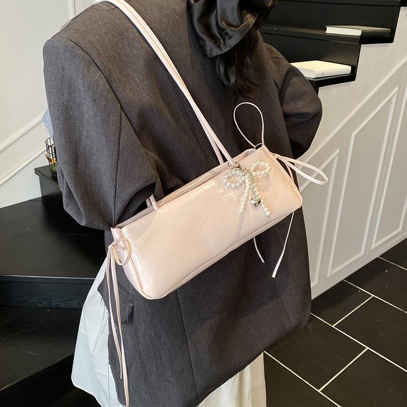 Stylish Simple Bag Women's New Trendy Versatile Commuter Shoulder Bag Casual Bow Underarm Bag