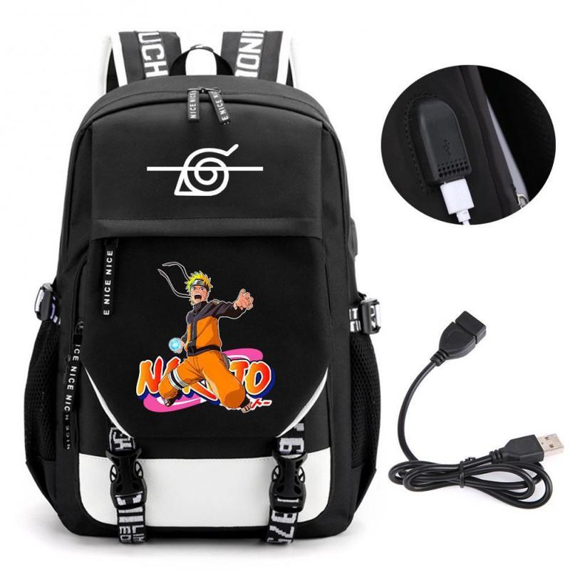 Großes Fassungsvermögen Anime Naruto Inspiriertes Rucksack für Teenager Schüler Tägliche Nutzung Laptop Reisetasche Urbaner Stil