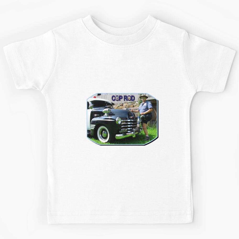 COP ROD WITH GILS LEG UP ON BUMPER ( BLUE LOGO ) Kids T-Shirt 160