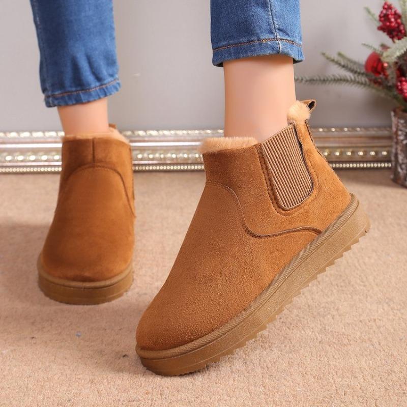 Fashion Winter Women Snow Boots Flats Platform Ladies Shoes Thickened Fluff Luxury Ankle Boots Women Short Plush Warm Casual Shoes Women