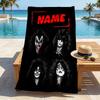Personalisierter Name KISS Band Stilvolles Digitaldruck Strandtuch Schnelltrocknende Saugfähige Decke für Strand Pool Fitnessstudio Reisen