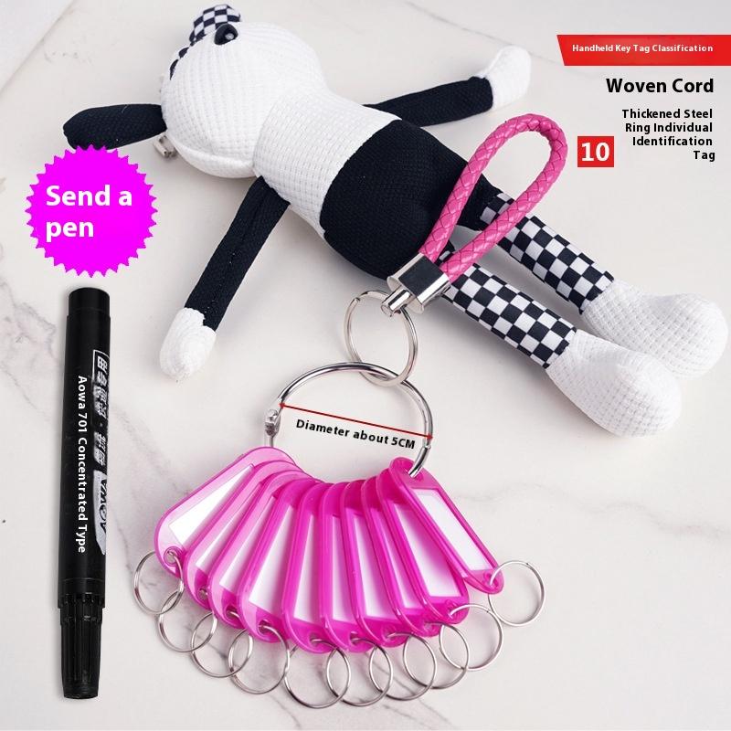 Leather Handheld Classification Key Card 10 Signboards Keychain Hanging Handheld Keychain Rentals Labels Storage Tags