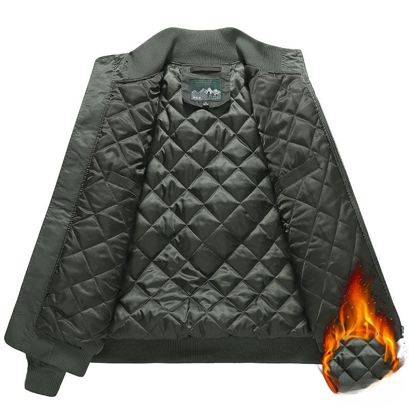 Baseball Collar Flying Jacket Autumn and Winter Air Force Pilot Single Jacket Men's Baseball Uniform Short Tactical Stand-up Jacket Men