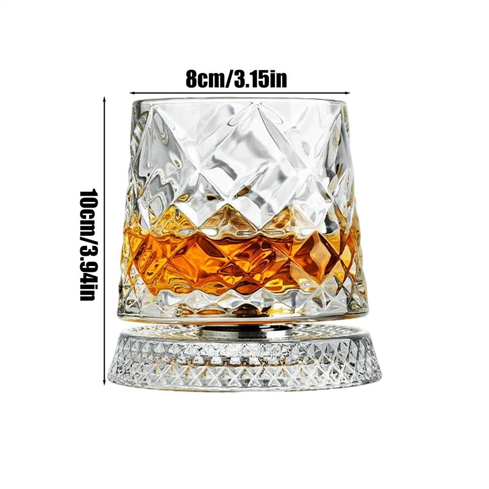 Tumbler Whiskey Glass With Base Whiskey Glasses Rotating Spinnings Wine Brandy Glass Cup Drinkware For Bar Home