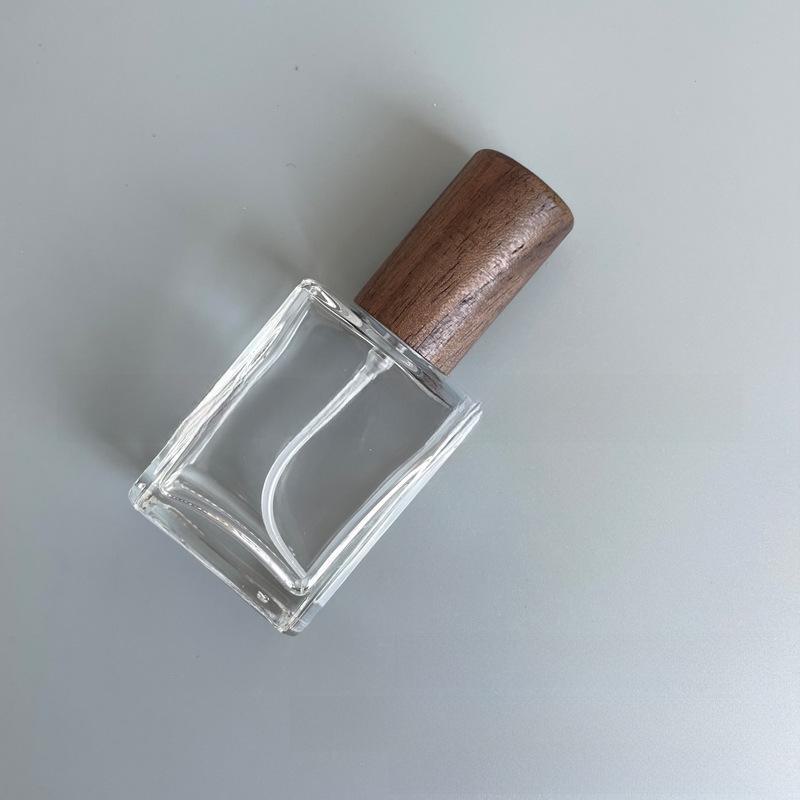 Sticlă portabilă de parfum din sticlă cu capac din lemn, opțiuni de 5 ml și 10 ml