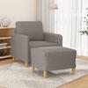 Vidaxl Armchair with Footrest, Taupe, 60 Cm, Upholstered In Fabric