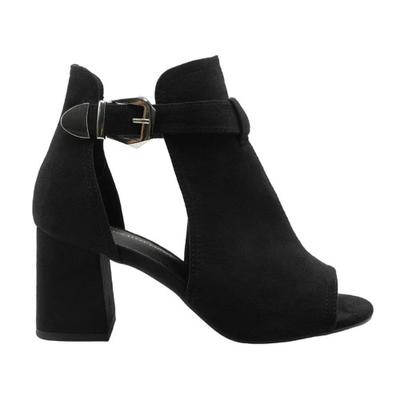 Womens/Ladies Lisa Suede Open Toe Wide Block Heel Sandals