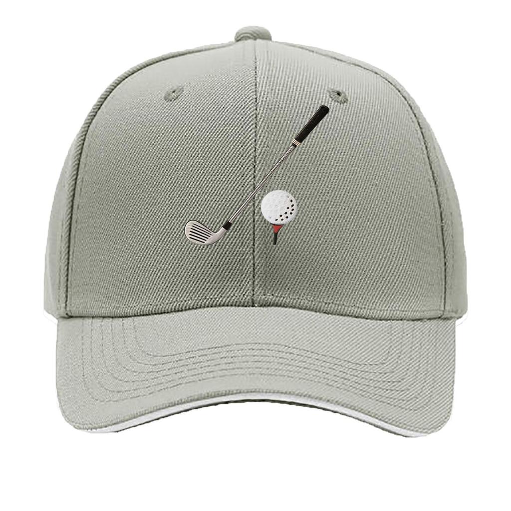 UnisexS Adjustable Baseball Cap with Golf Club Casual Sports Design Hand Washable Suitable for Golf Sandwich Baseball Cap