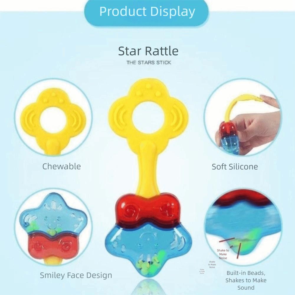 Chewable Musical Instrument Toys Hand Grip Rod Hand Bell Toys Baby Rattle  Ability Training