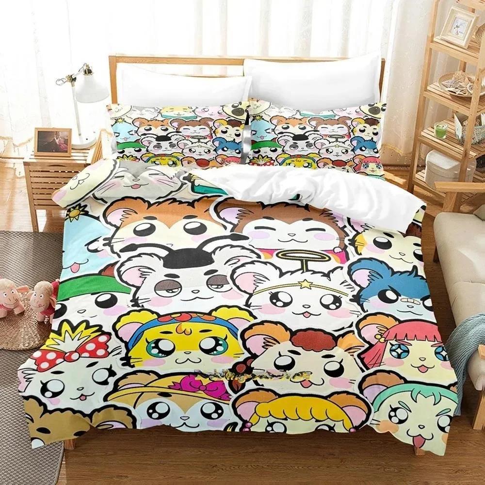 3D Printed Cartoon Animal Hamtaro Bedding Set Single Twin Full Queen King Size Bed Set Adult Kid Bedroom Duvet Cover Sets