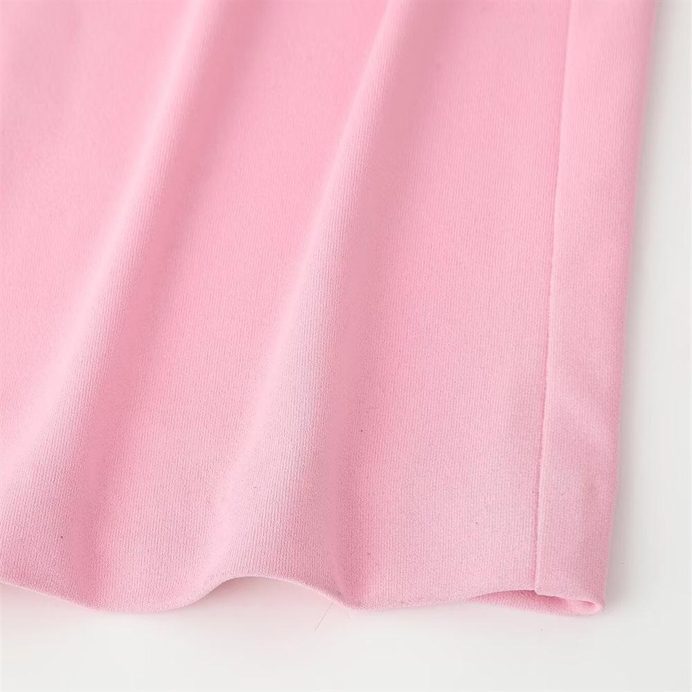 Cross-border Source 2025 Spring/Summer Women's Pleated Midi Slip Dress with Side Slit - Simple & Fashionable