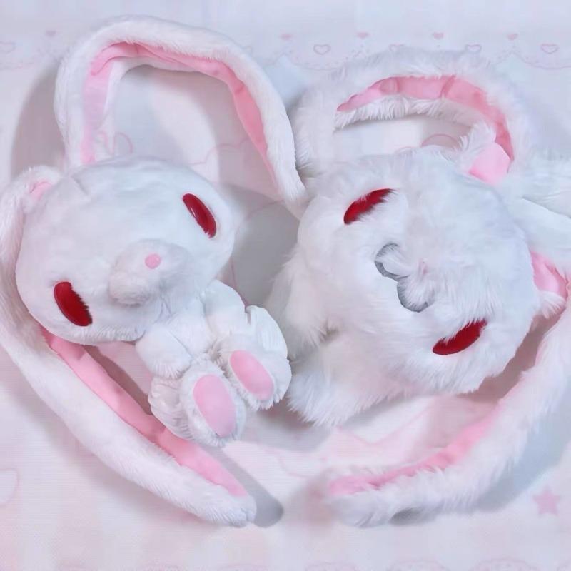 Anime Hanyou Usagi All Purpose Long Ear Bunny Plush Keychain Gloomy Bear Pink White Lovely Plush Doll Toy Soft Stuffed Bag Charm