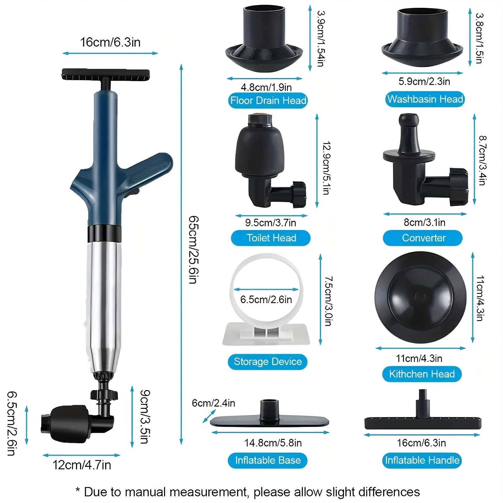 1pc High Pressure Air Toilet Plunger Stainless Steel Toilet Snake Toilet Unclogger Air Drain Blaster Plunger