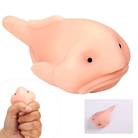 Ugly Fish Slow-Rising Squeeze Toy Soft TPR Fidget for Stress Relief Cute Decompression Gadget for Kids Adults Portable Novelty Gift for Anxiety