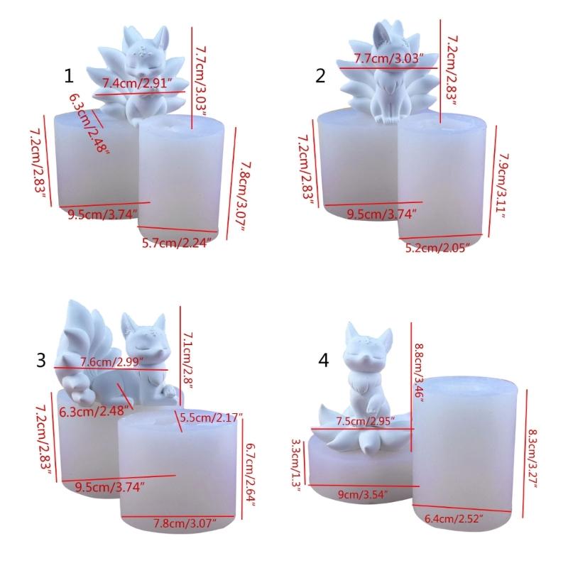 Nine Tails Foxes Silicone Molds DIY Epoxy Resin Molds Table Ornament Mould Candle Plaster Making Tool Easy to Clean