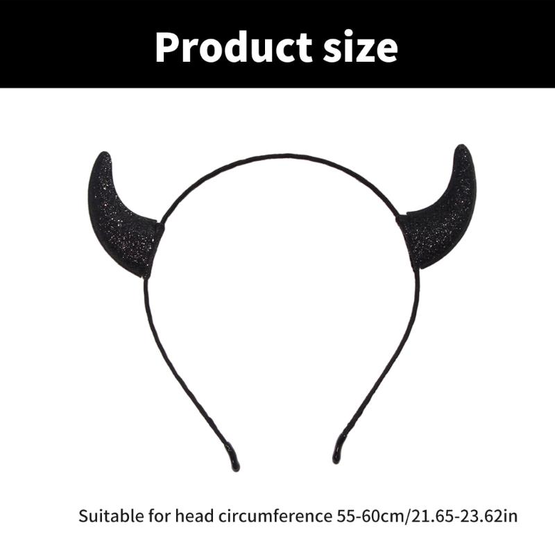 Dark Series Devil Horn Headband for Halloween Scary Hairhoop Party Headband Stage Show Hairband Cosplay Costume Headwear