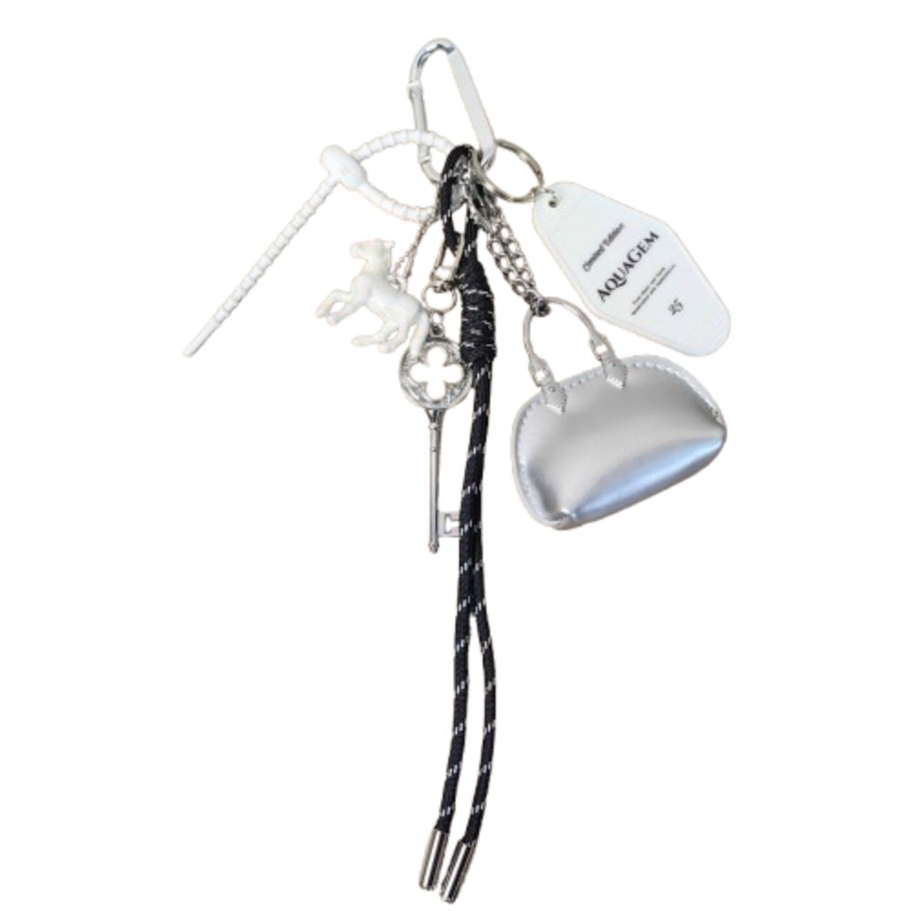 Laser Pony Ins Style Bag Pendant Backpack Decoration Woven Rope Car Keyring  Key Pendant