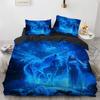 Unicorn Bedding Set 3D Print White Horse Duvet Cover Set Pink Background King Queen Full Twin Size For Kids Teen Comforter Cover