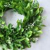 30cm Artificial Green Leaves Wreath Berry Garland Front Door Window Wall Decor