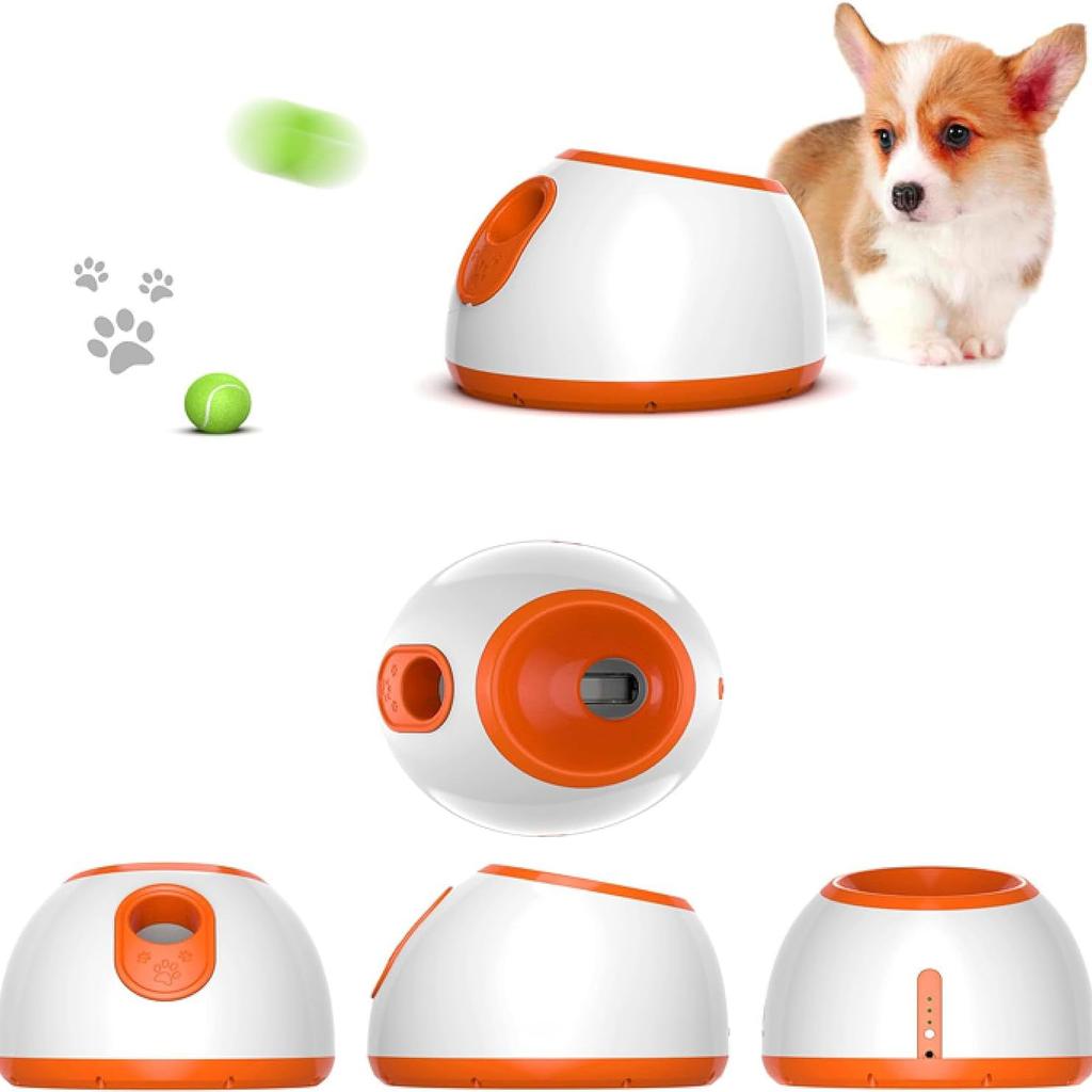 GIIPET Automatic Ball Launcher for Dogs, Includes 3 Improved ETPU Balls, Electric Robotic Pitcher for Dogs, 3 Distances (3/6/9m), Automatic Ball Catch