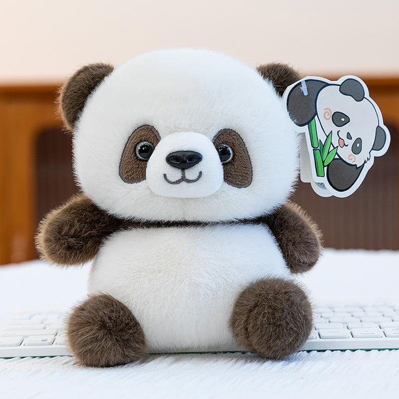 Authentic Sitting Panda Plush Toy with Raccoon Paw - Tourist Souvenir 16cm (0.19kg)