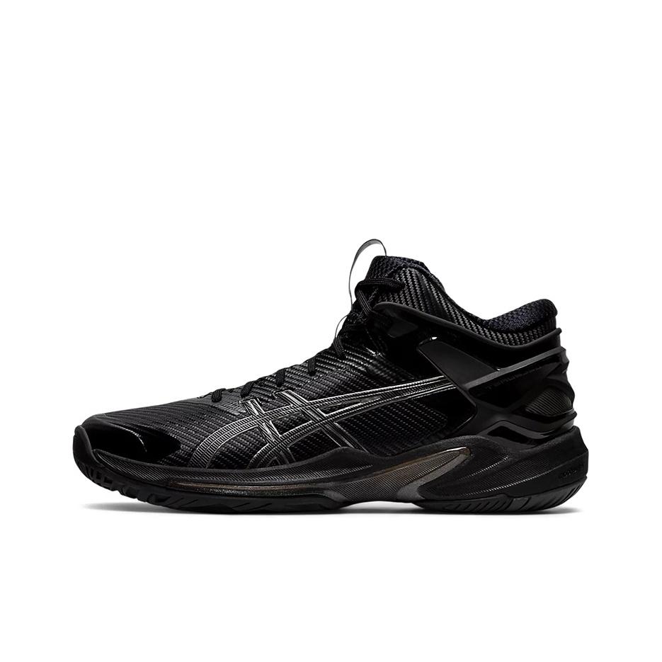 Asics Scarpe da Basket Unisex Gel-Burst 24 Punta Rotonda Stringate Tessuto High-Top Sneakers Nere 1063A015-001