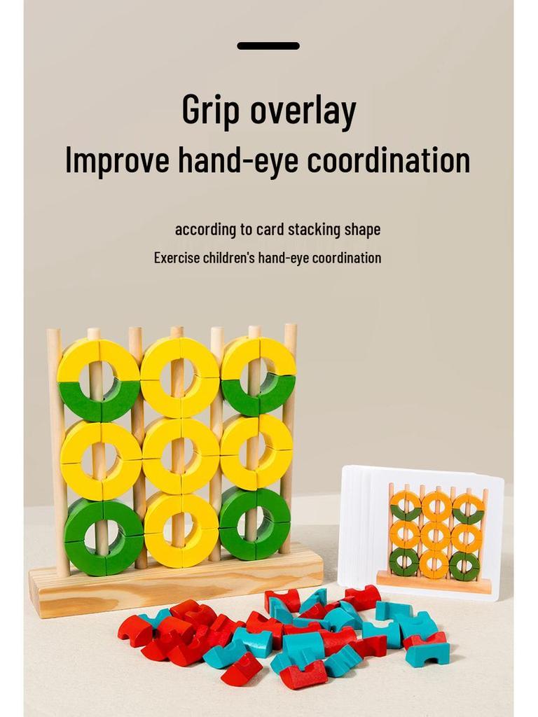 Montessori Rainbow Building Blocks Set: Shape Recognition & Stacking Toy