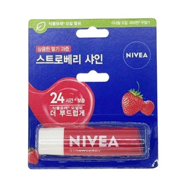 NIVEA UPQKAGQR Lip Color Lively Lip Care Lip Balm Strawberry Shine