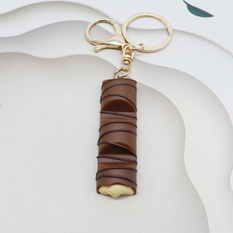 1Pcs Cute Ice Cream Keychain Mini Simulation Chocolate Pendant Versatile Bag Charm For Daily Decoration