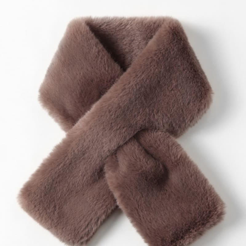 LALA Winter Fur Scarf - Cocoa