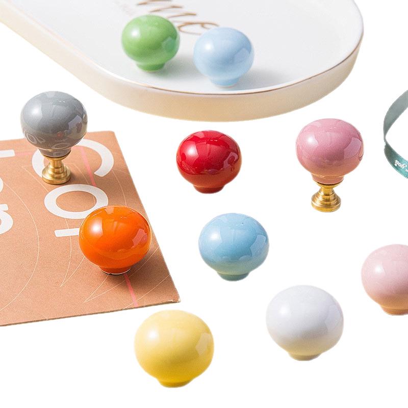 Maniglia Rotonda Semplice Moderna in Ceramica per Armadi e Mobili per Bambini