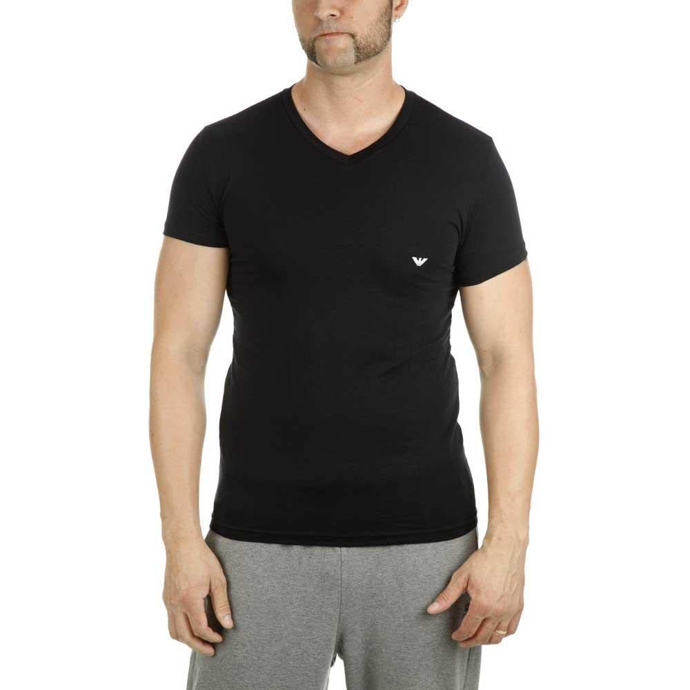 

Emporio Armani V-neck stretch cotton T-shirt, US Size: Medium, Color: Black