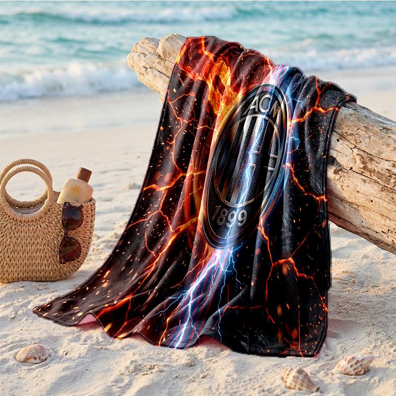 AC Mailand Print Mikrofaser Strandtuch Schnelltrocknend Saugfähig Großes Handtuch für Strand Schwimmen Reisen