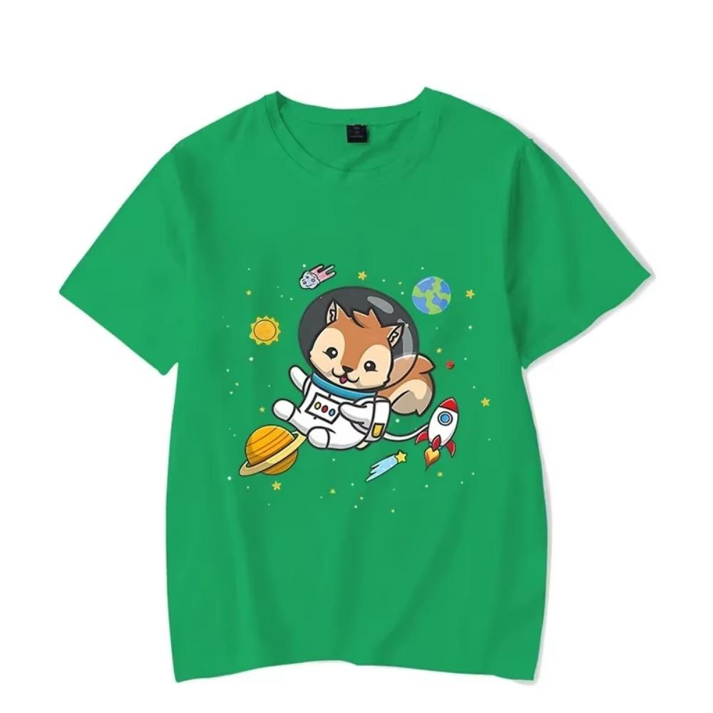 Nouveau T-shirt Hip Hop d'été Homme Femme imprimé écureuil de l'espace Harajuku T-shirts manches courtes femme homme marque T-shirts hauts surdimensionnés