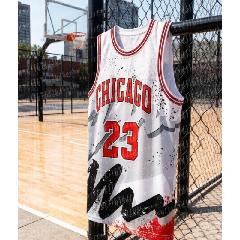 Basketball Jersey Mesh Sleeveless Vest Classic Sports Fan Uniform 3D Printed Pattern Breathable Quick Drying Family Vest
