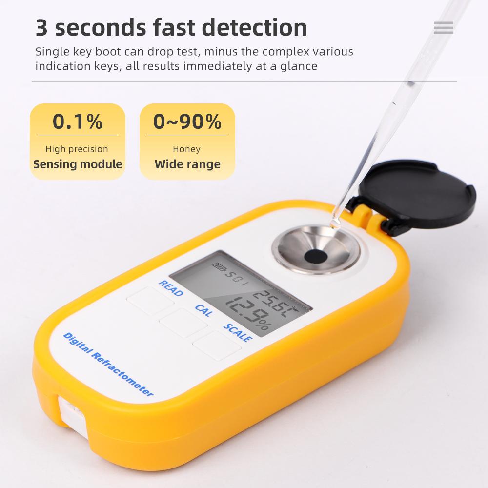 0-90% 0-94% Handheld Sugar Refractometer Honey Refractometer Sugar Concentration Meter Densimeter Brix Saccharimeter Tester