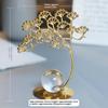 Fine Craftsmanship Leaf Ball Ornaments Non-slip Rust-proof Crystal Ball Table Decoration Vivid Details Artwork