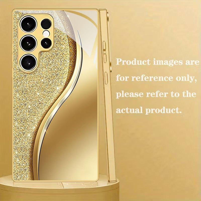 Wave edge pattern tempered glass phone case for galaxy S26 S25 S24 S23 S22 S21 S20 FE Ultra Plus anti-fall back cover