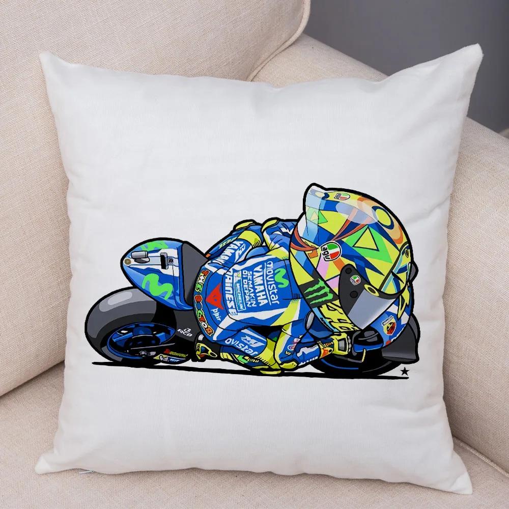 Cartoon Sport Motorcycle Cushion Cover Super Soft Short Plush Mobile Bike Pillow Covers Pillow Case For Sofa Home Car Pillowcase