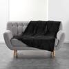 Plaid Flanelle Unie Flanou Noir – 125 X 150 Cm