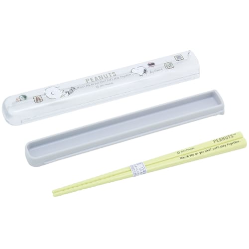 OSK Peanuts Snoopy Pull-Lid Chopsticks Set, 16.5cm, Made in Japan, Dishwasher Safe, Quiet, Sliding Lid, Easy to Use, Stylish, Cute, Unisex, Children's