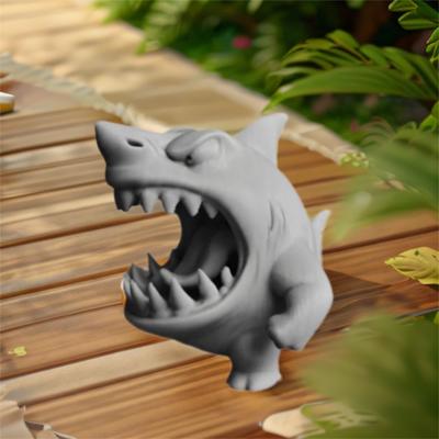 3D Printed Roaring In Anger Animal Statue Cartoon Rabbit Shark Elephant Dog Figurine Lifelike Animal Model Ornament