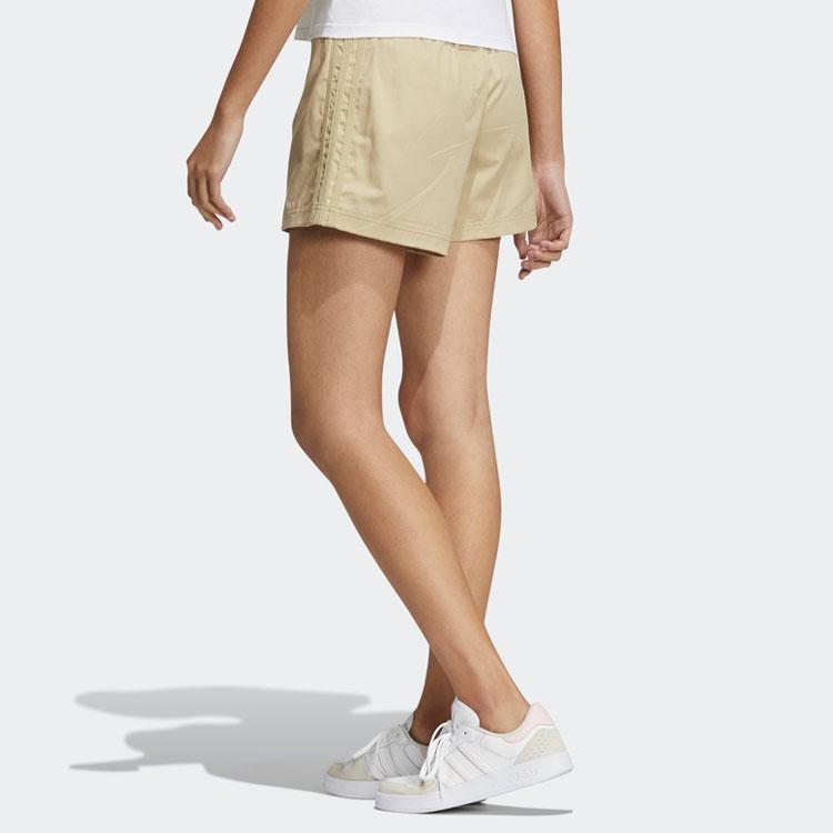 Adidas Neo Solid Color Snap Button Striped Sport Casual Shorts Skirt Women Bottoms Prairie-Brown HE4626