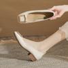 Kleine Dameneinzelchuhe mit dickem Absatz, quadratischer Schnalle, 25 neue Dickabsatz-Damenlederschuhe, Doudou-Schuhe, vielseitige weiche Sohle, Schuhe mit quadratischer Spitze